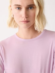 Jigsaw Pink Long Sleeve 100% Cotton Top - Image 3 of 4