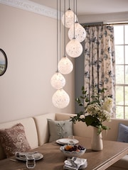 Laura Ashley White Confetti Glass 6 Light Ceiling Light - Image 1 of 8