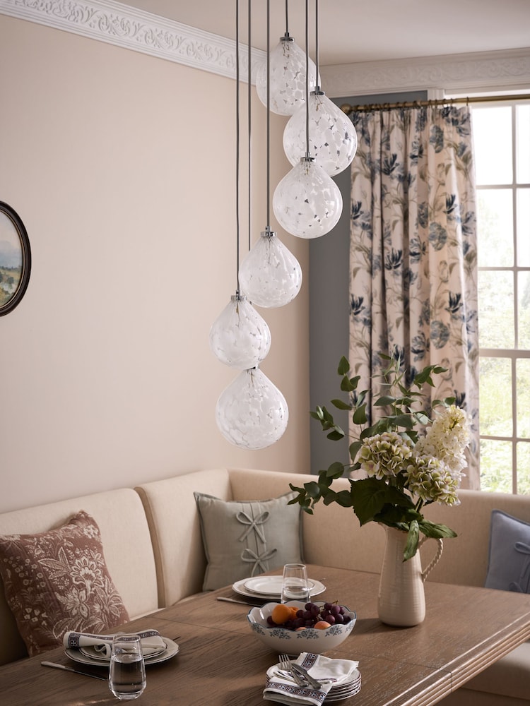 Laura Ashley White Confetti Glass 6 Light Ceiling Light - Image 2 of 8