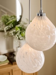 Laura Ashley White Confetti Glass 6 Light Ceiling Light - Image 3 of 8