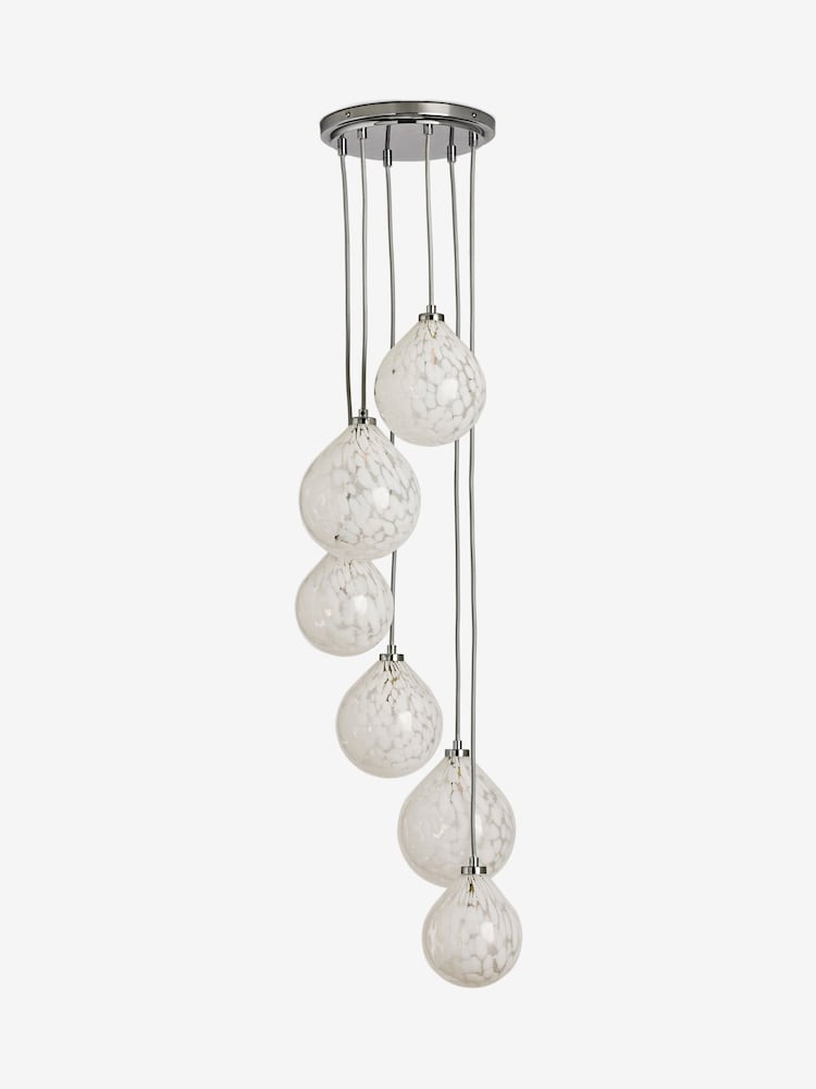 Laura Ashley White Confetti Glass 6 Light Ceiling Light - Image 8 of 8