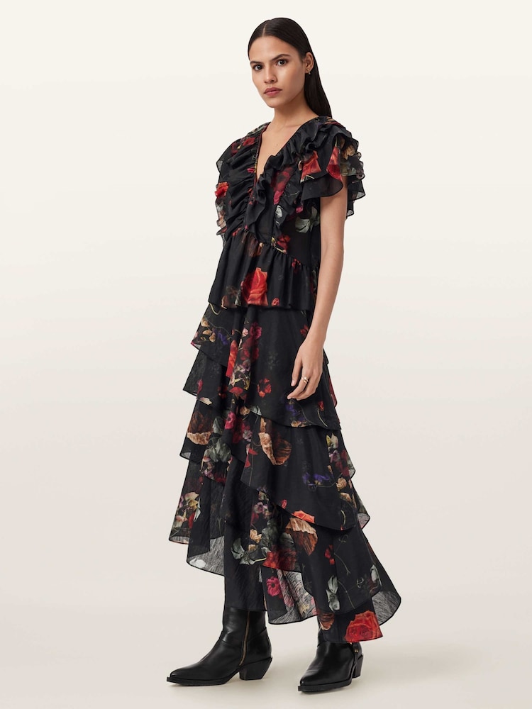 AllSaints Black Alma Top - Image 1 of 8