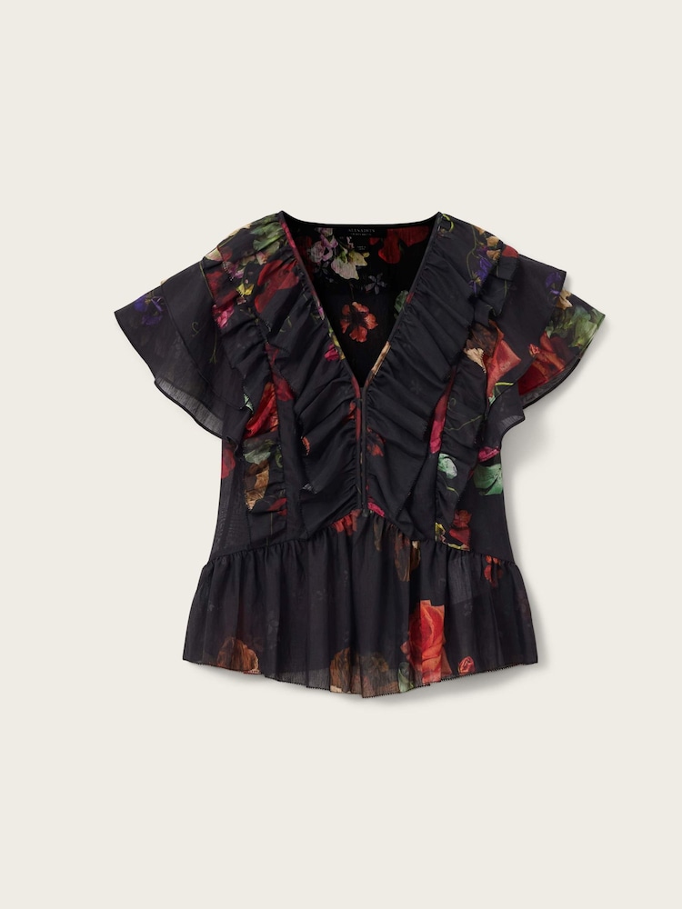 AllSaints Black Alma Top - Image 8 of 8