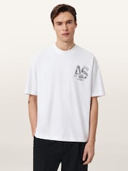 AllSaints White Mixtape Short Sleeve Crew Neck T-Shirt - Image 2 of 7
