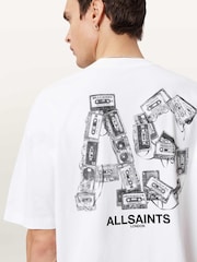 AllSaints White Mixtape Short Sleeve Crew Neck T-Shirt - Image 4 of 7