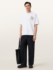 AllSaints White Mixtape Short Sleeve Crew Neck T-Shirt - Image 6 of 7