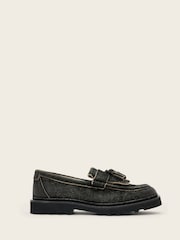 AllSaints Grey Skiff Tassel Loafers - Image 1 of 5