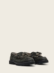AllSaints Grey Skiff Tassel Loafers - Image 3 of 5