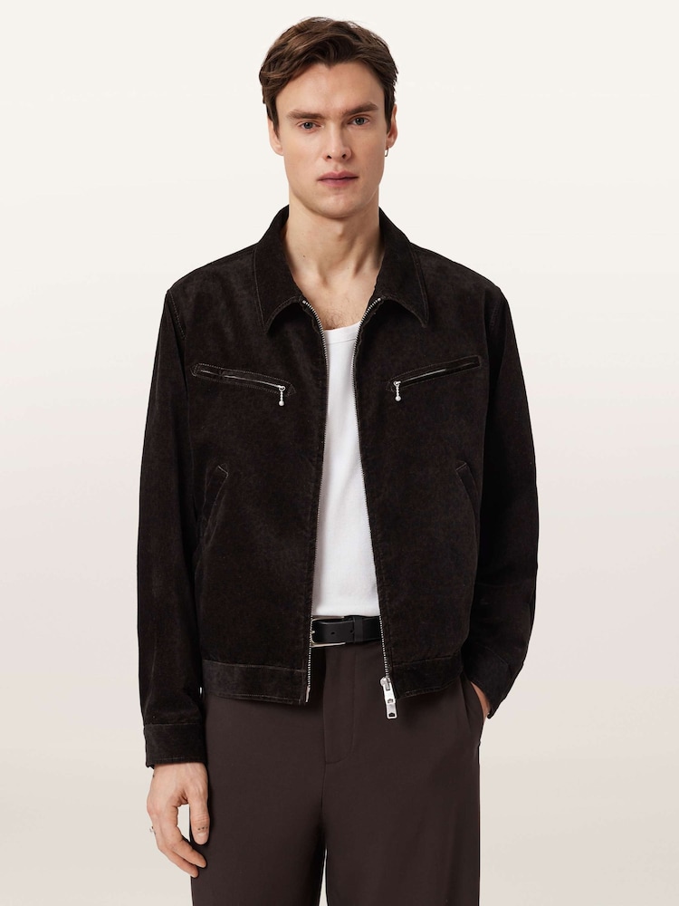 AllSaints Brown Korey Jacket - Image 1 of 7
