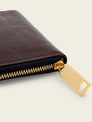 AllSaints Brown Lena Hex Zip Wallet - Image 4 of 6