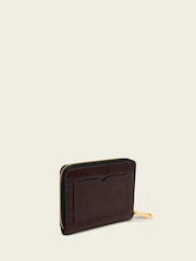 AllSaints Brown Lena Hex Zip Wallet - Image 6 of 6
