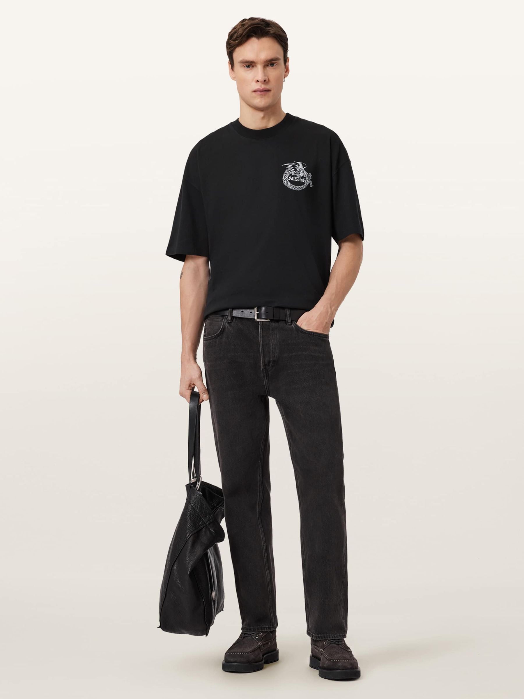 Buy AllSaints Black Terra Short Sleeve Crew Neck T-Shirt from Next USA