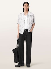 AllSaints Cream Terra Short Sleeve Shirt - Image 5 of 6