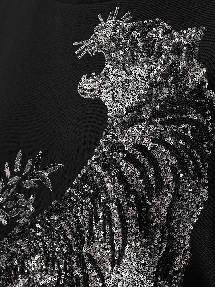 AllSaints Black Pounce Lisa T-Shirt - Image 7 of 7