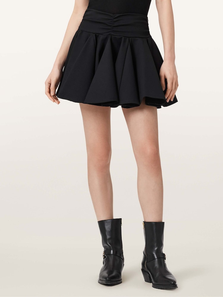 AllSaints Black Tulip Ponte Skirt - Image 1 of 8 AllSaints Black Tulip Ponte Skirt - Image 1 of 8