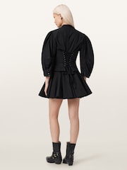 AllSaints Black Tulip Ponte Skirt - Image 4 of 8
