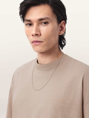 AllSaints Light Brown Xander Short Sleeve Crew Neck T-Shirt - Image 4 of 6