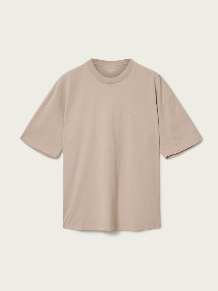 AllSaints Light Brown Xander Short Sleeve Crew Neck T-Shirt - Image 6 of 6