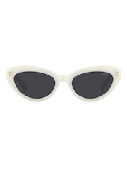 Polaroid Cat Eye White Sunglasses - Image 3 of 6