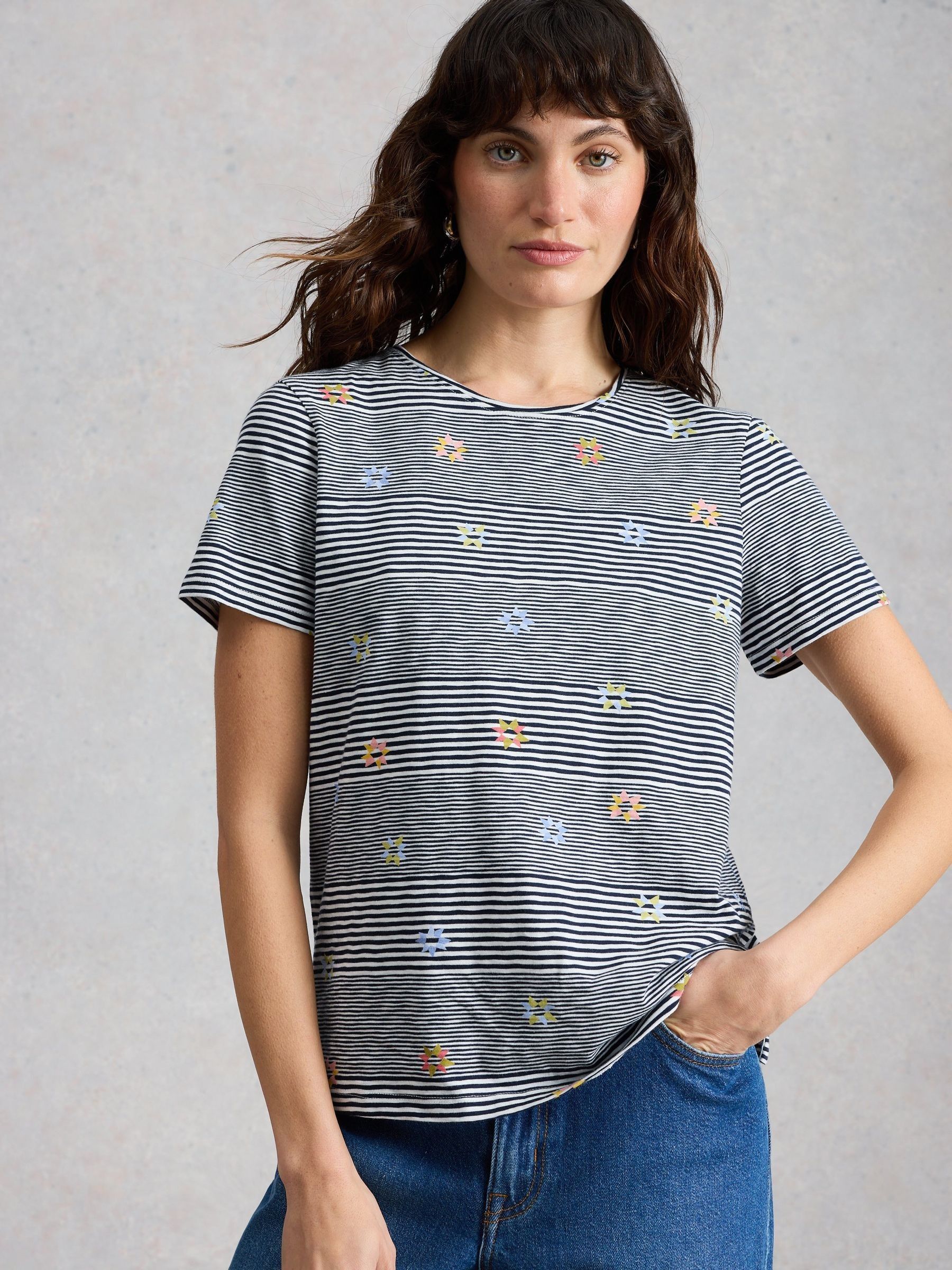 Buy White Stuff Blue Abbie Stripe T-Shirt from Next Canada