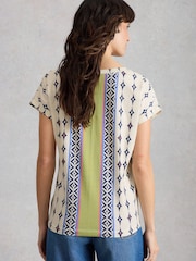 White Stuff WHITE MLT Nelly Notch Neck T-Shirt - Image 3 of 6