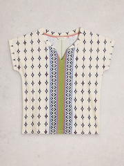 White Stuff WHITE MLT Nelly Notch Neck T-Shirt - Image 5 of 6