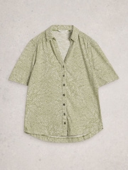 White Stuff Green Annie Short Sleeve Jersey Shirt - Image 1 of 2