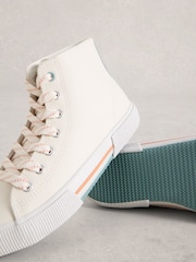 White Stuff White Pippa Leather Hi-Top Trainers - Image 2 of 4