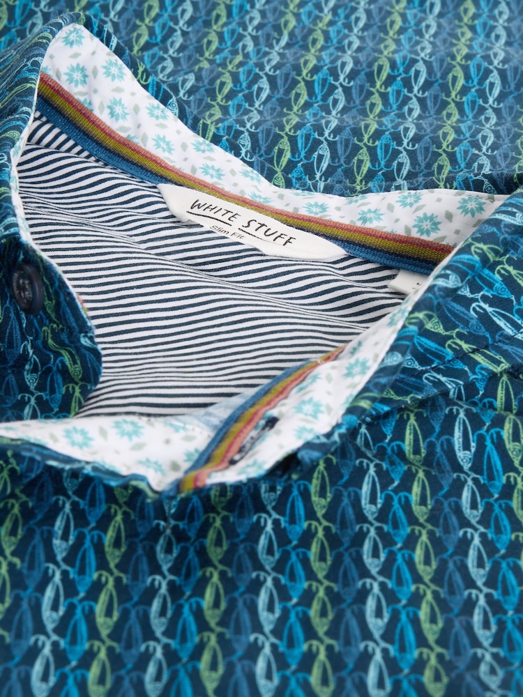 White Stuff Salcombe Ss Fish Print Shirt - תמונה 6 מתוך 6