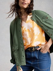 White Stuff Yellow Nelly Notch Neck T-Shirt - Image 3 of 6