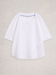 Alb - White Stuff Weaver Broderie T-Shirt - Imaginea 5 din 6