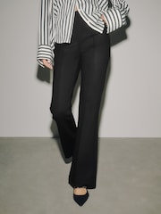 Black Pintuck Ponte Bootcut Trousers - Image 1 of 8