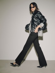 Black Pintuck Ponte Bootcut Trousers - Image 3 of 8