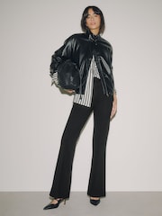 Black Pintuck Ponte Bootcut Trousers - Image 4 of 8