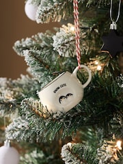 Monochrome Penguin Mini Mug Christmas Bauble - Image 1 of 3
