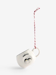 Monochrome Penguin Mini Mug Christmas Bauble - Image 3 of 3