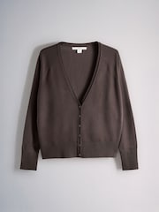 The Set 2 Pack Fine Knitted V-Neck Cardigans Chocolate Brown/Camel Brown - Image 2 of 5