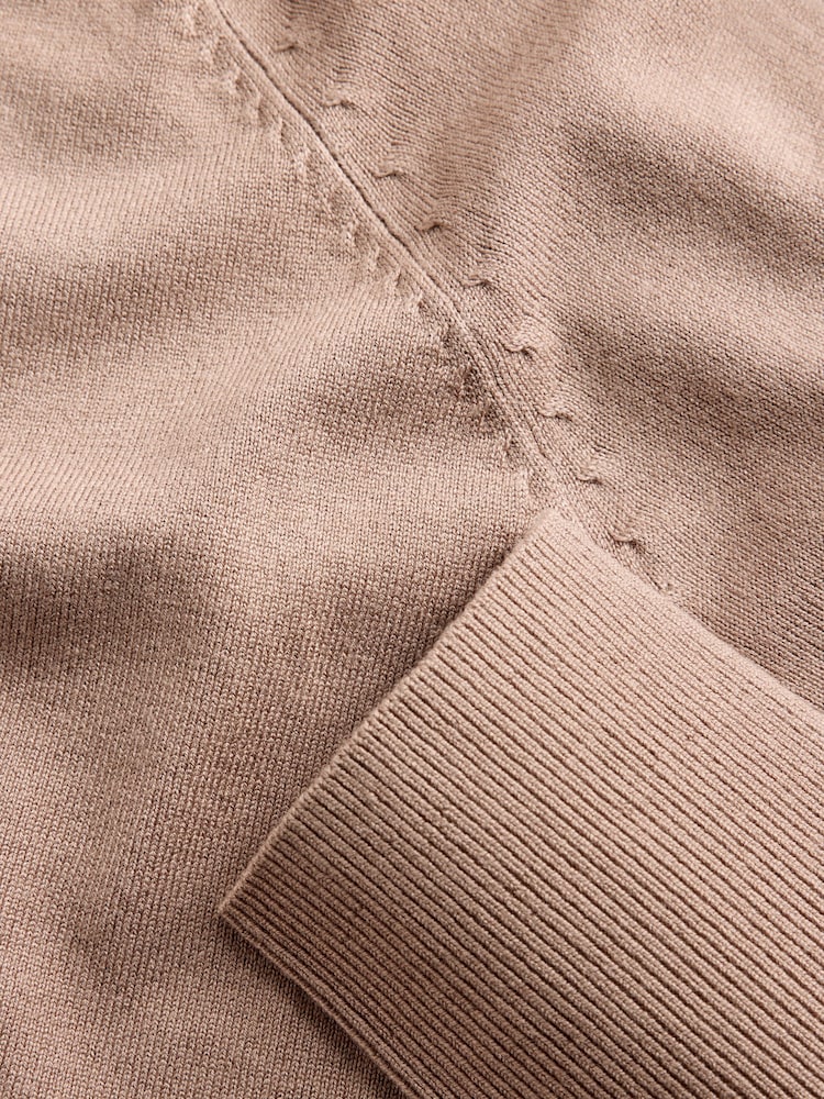 The Set 2 Pack Fine Knitted V-Neck Cardigans Chocolate Brown/Camel Brown - Image 5 of 5