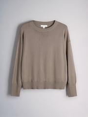 The Set 3 Pack 4 Pack Fine Knitted Crew Neck Jumpers Red/Light Brown/Chocolate Brown - Image 3 of 6