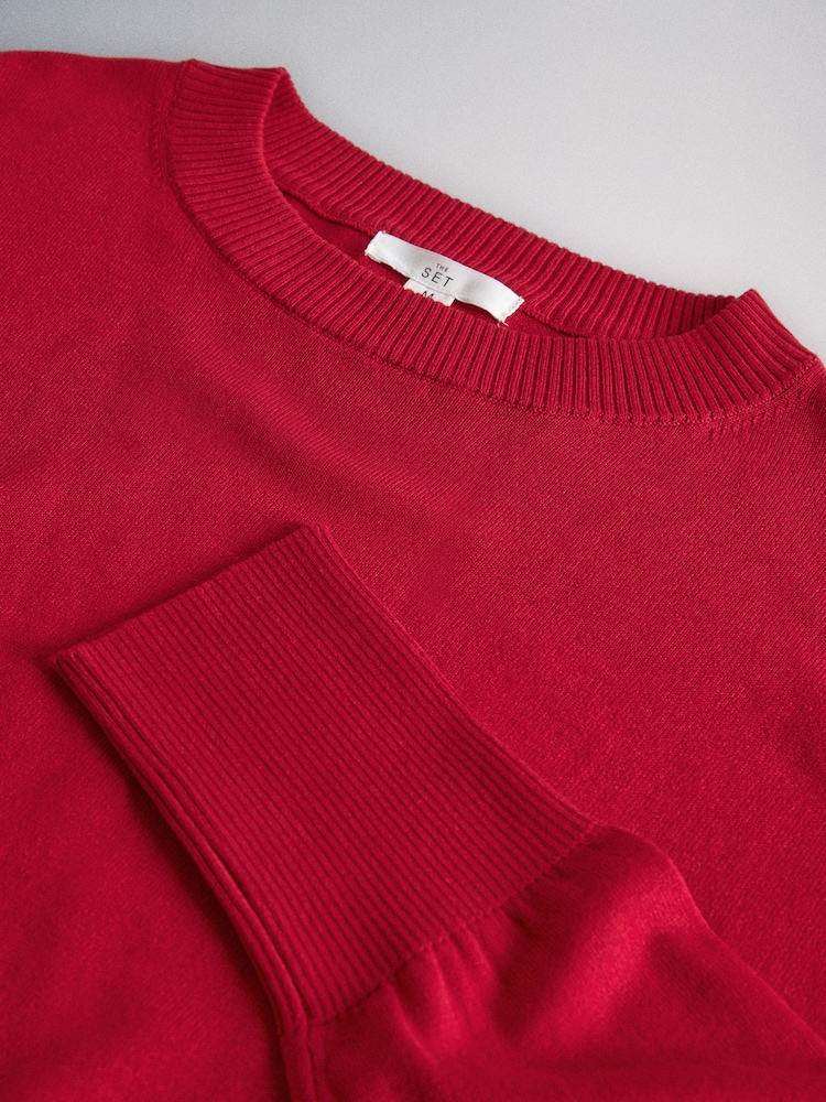 The Set 3 Pack 4 Pack Fine Knitted Crew Neck Jumpers Red/Light Brown/Chocolate Brown - Image 6 of 6 The Set 3 Pack 4 Pack Fine Knitted Crew Neck Jumpers Red/Light Brown/Chocolate Brown - Image 6 of 6