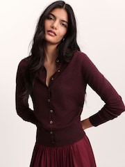 The Set 3 Pack Collared Cardigan With Wool Charcoal Grey/Navy Blue/Bugundy Red - Image 1 of 9