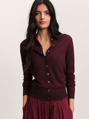 The Set 3 Pack Collared Cardigan With Wool Charcoal Grey/Navy Blue/Bugundy Red - Image 4 of 9