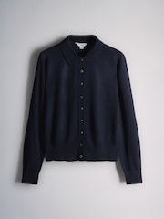 The Set 3 Pack Collared Cardigan With Wool Charcoal Grey/Navy Blue/Bugundy Red - Image 5 of 9