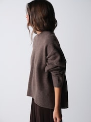 The Set 3 Pack Crew Neck Jumpers Cream/Taupe Brown/Chocolate Brown - Image 9 of 22