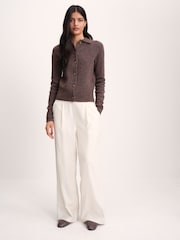 The Set 2 Pack Collared Cardigan With Wool Navy Blue/Chocolate Brown - Image 3 of 9