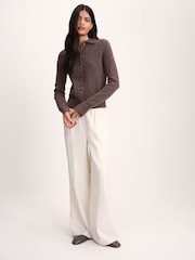 The Set 2 Pack Collared Cardigan With Wool Navy Blue/Chocolate Brown - Image 4 of 9