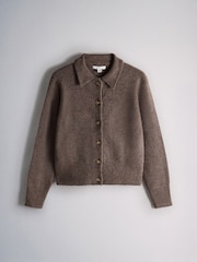 The Set 2 Pack Collared Cardigan With Wool Navy Blue/Chocolate Brown - Image 6 of 9