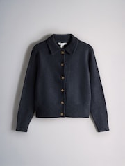 The Set 2 Pack Collared Cardigan With Wool Navy Blue/Chocolate Brown - Image 7 of 9