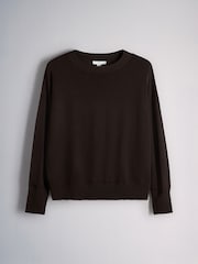 The Set 4 Pack Fine Knitted Crew Neck Jumpers Black/Chocolate Brown/Cinder Brown/Cream - Image 10 of 12