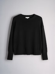 The Set 4 Pack 4 Pack Fine Knitted Crew Neck Jumpers Black/Chocolate Brown/Cinder Brown/Light Grey - Image 2 of 7